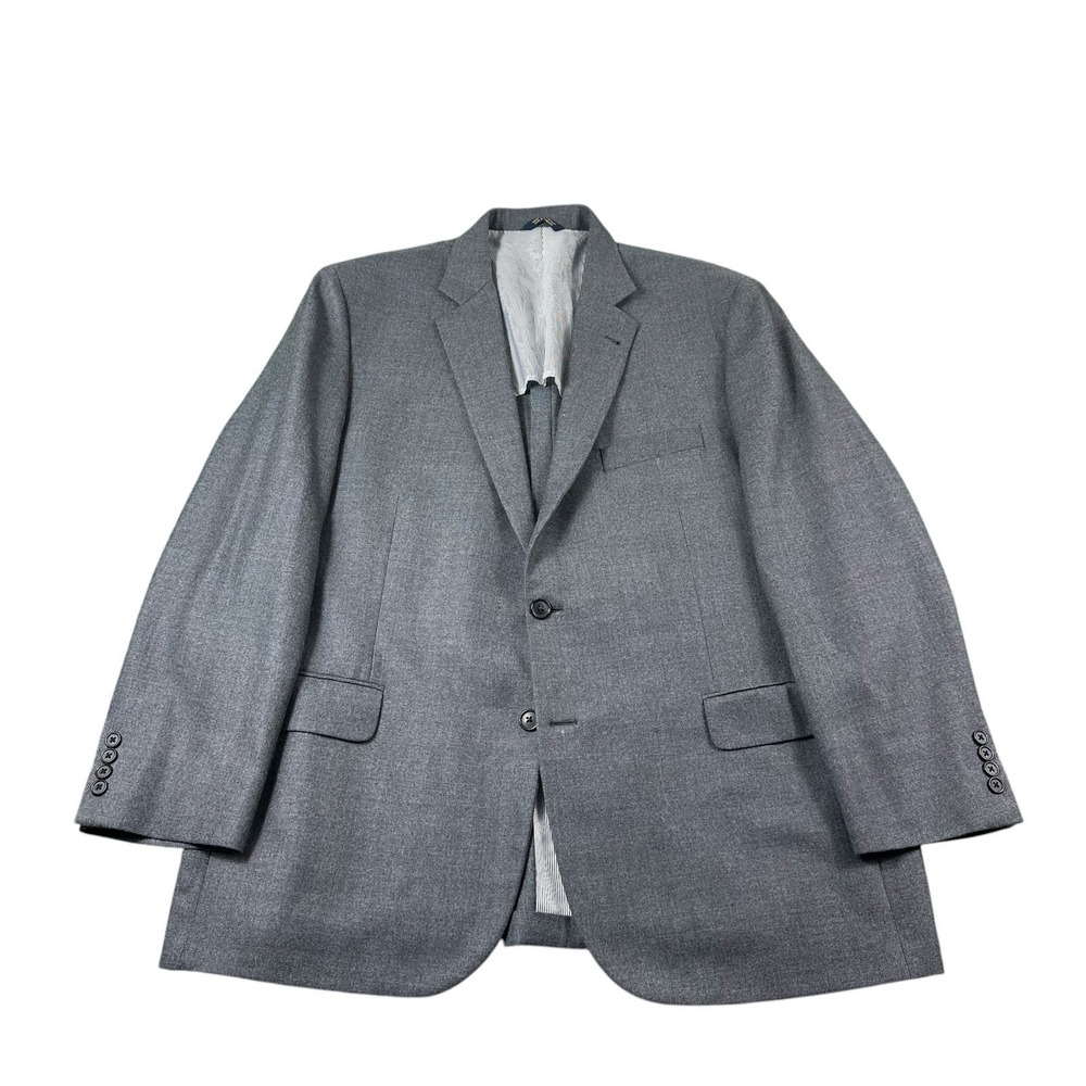 Brooks Brothers Gray 1818 Half Lined Madison Flannel Wool Mens Blazer Size 48r
